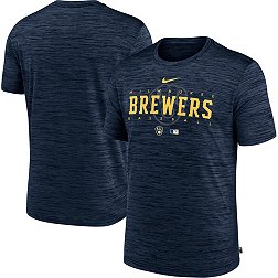 Nike Men's Milwaukee Brewers Navy Authentic Collection Velocity T-Shirt