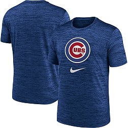 Nike Men's Chicago Cubs Blue Logo Velocity T-Shirt