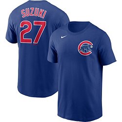 Nike Youth Chicago Cubs Seiya Suzuki #27 White Cool Base Home