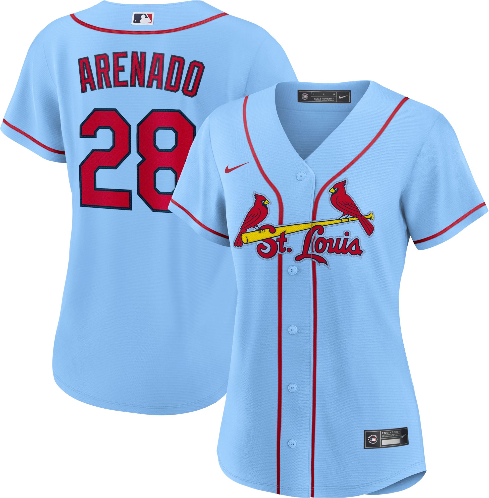 Nike / Women's St. Louis Cardinals Nolan Arenado #28 Blue Cool Base Jersey