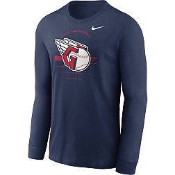 Nike Men's Cleveland Guardians Navy Arch Over Logo Long Sleeve T-Shirt