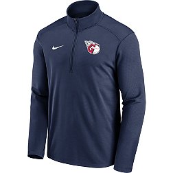 Nike Men's Cleveland Guardians Navy Logo Pacer Half Zip Jacket