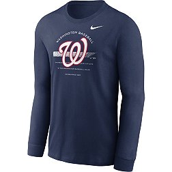 Nike Men's Washington Nationals Navy Arch Over Logo Long Sleeve T-Shirt