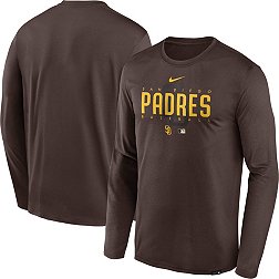 Nike Men's San Diego Padres Brown Authentic Collection Long-Sleeve Legend T-Shirt