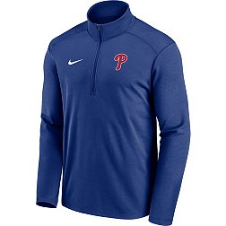Nike Men's Philadelphia Phillies Blue Logo Pacer Half Zip Jacket