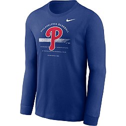 Nike Men's Philadelphia Phillies Royal Arch Over Logo Long Sleeve T-Shirt