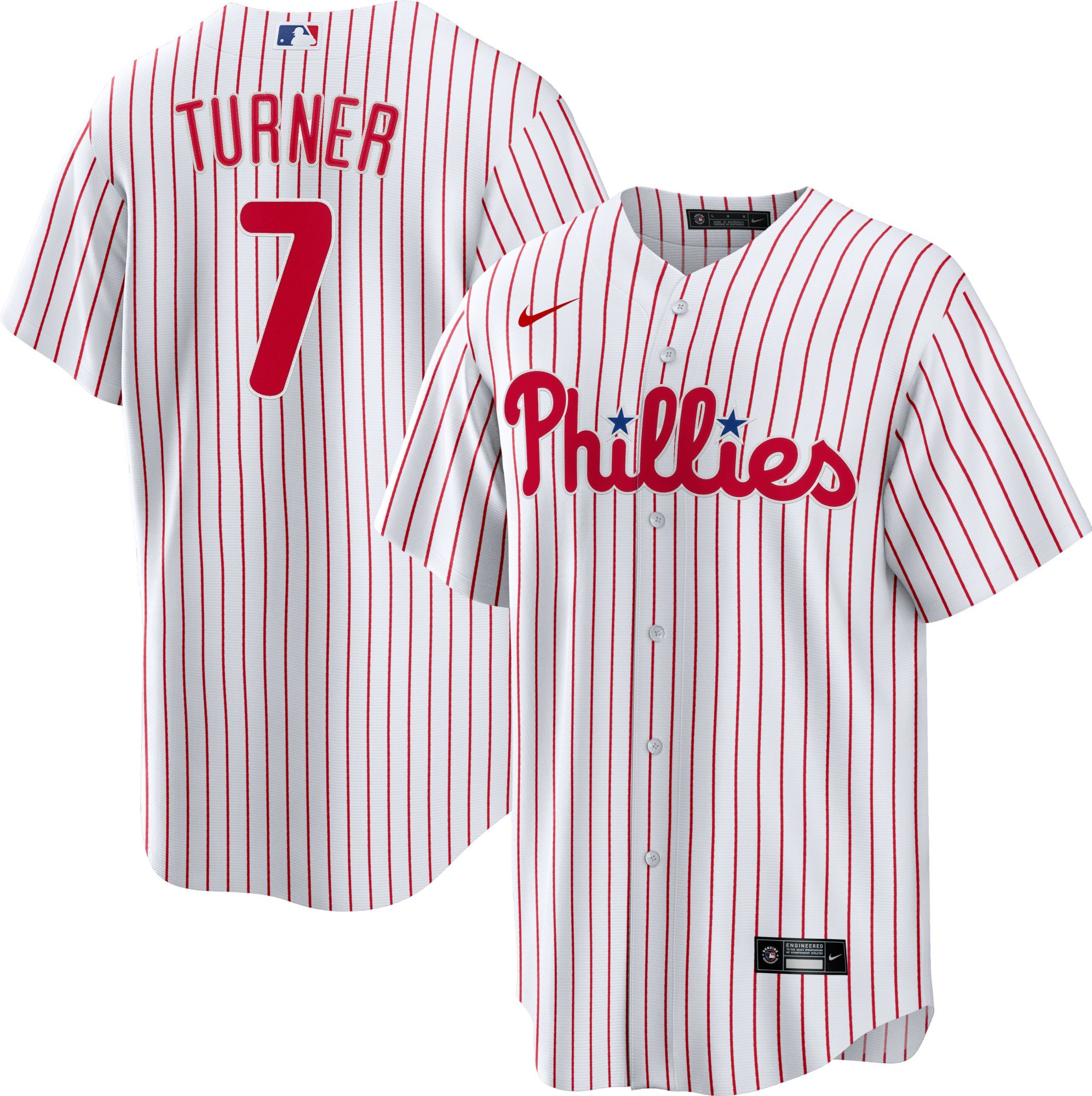 Nike Men's Philadelphia Phillies Trea Turner #7 White Home Cool Base Jersey