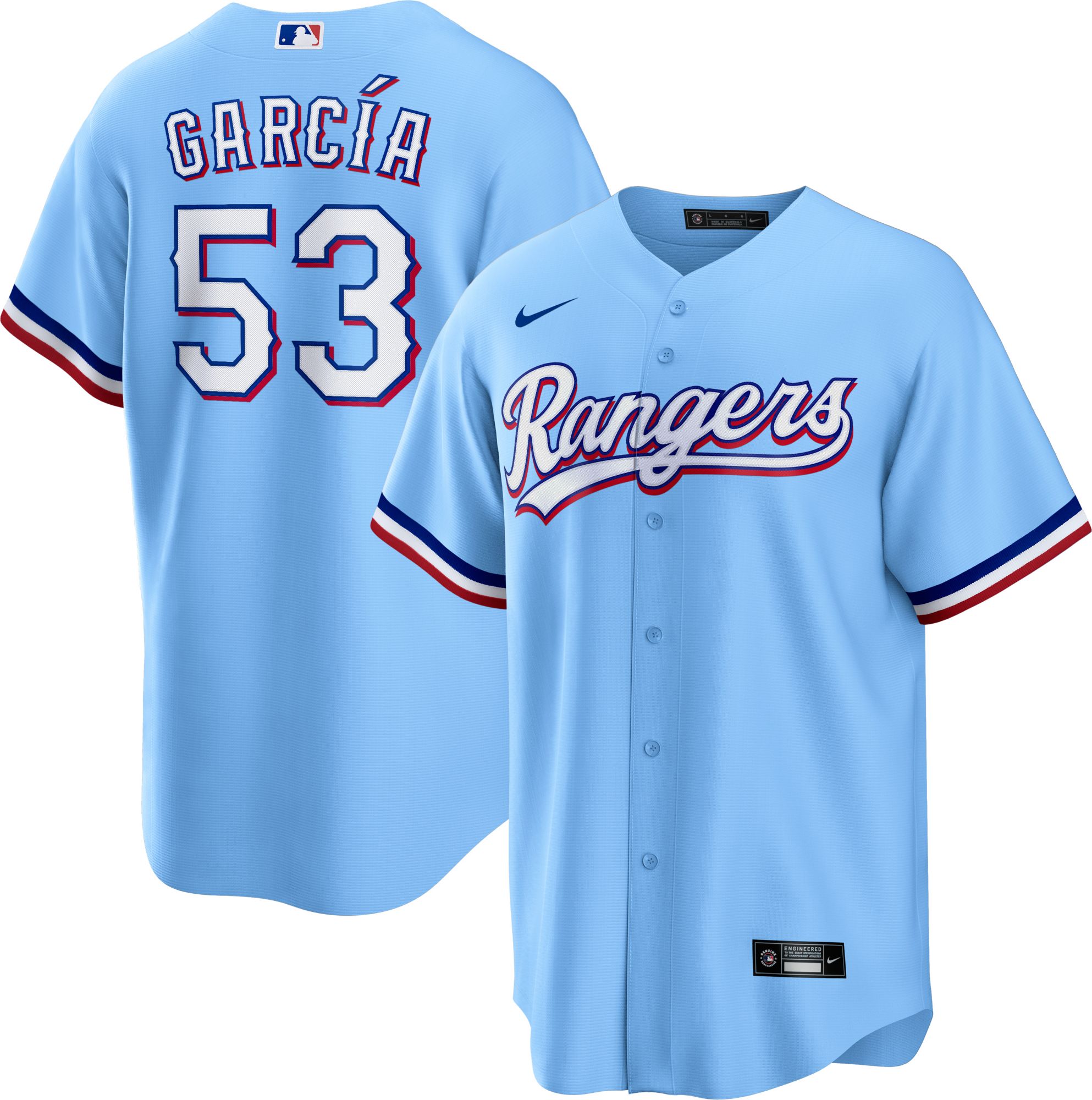 Men's Texas Rangers Adolis Garcia #53 Blue Cool Base Jersey