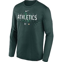 Nike Men's Oakland Athletics Green Authentic Collection Long-Sleeve Legend T-Shirt