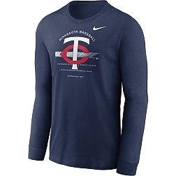 Nike Men's Minnesota Twins Navy Arch Over Logo Long Sleeve T-Shirt