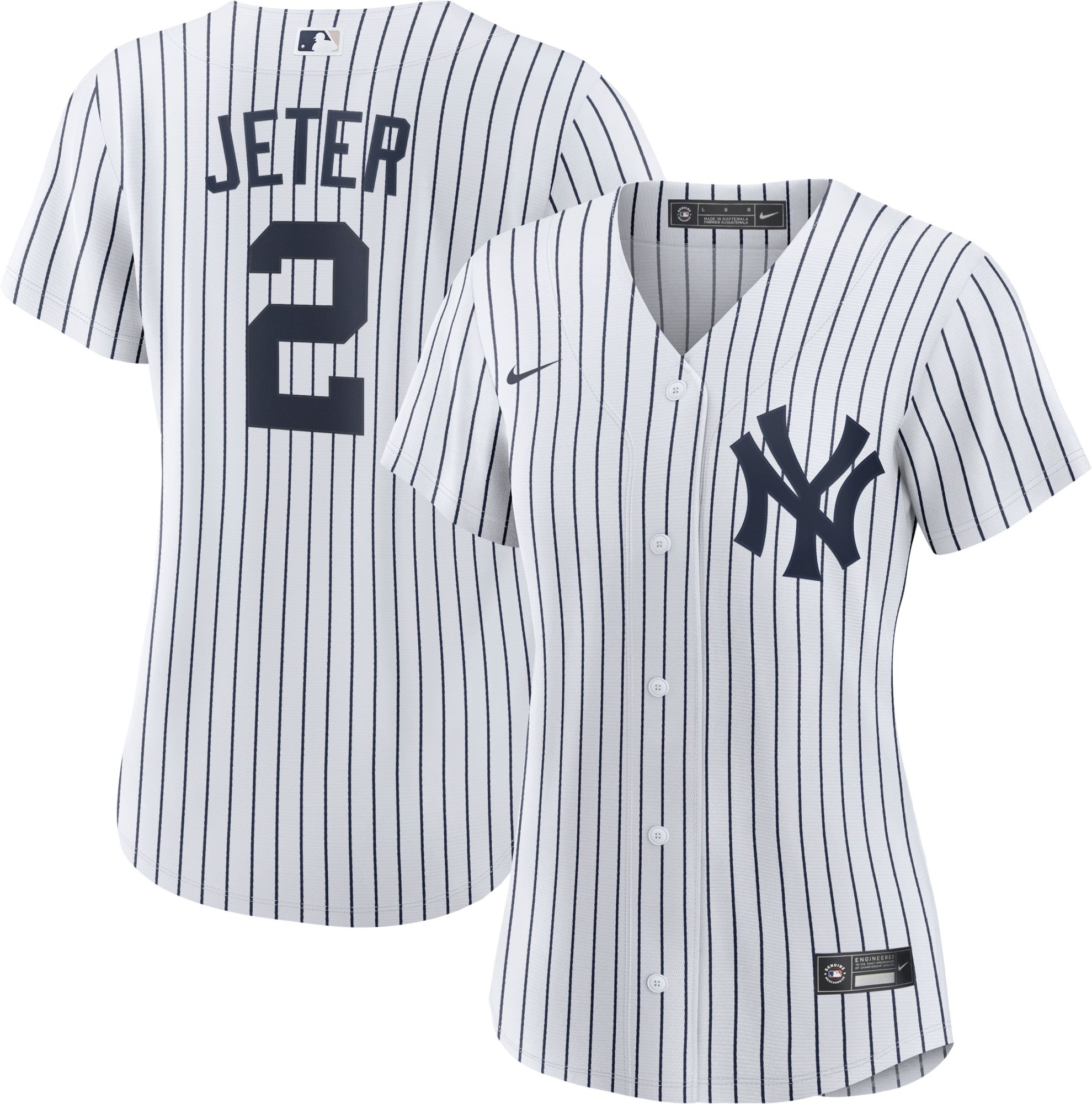Nike Women's New York Yankees Derek Jeter #2 White Cool Base Jersey
