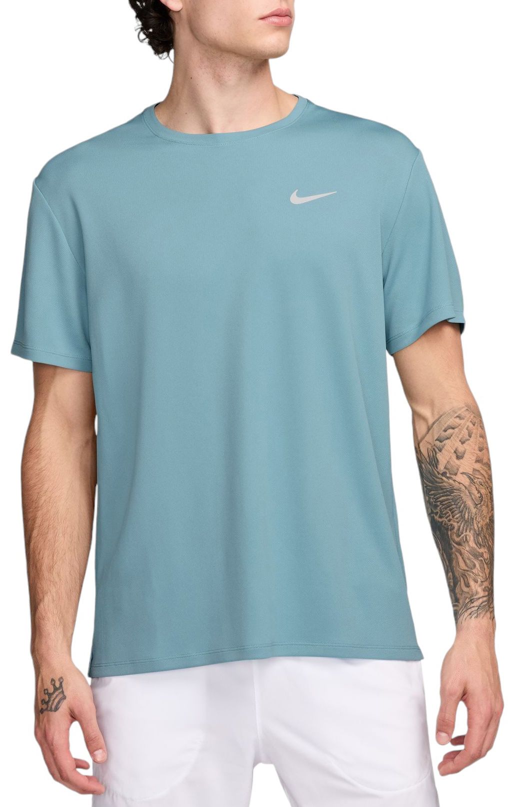 Nike Men's Dri-FIT UV Miler Short-Sleeve Running Shirt - Blue