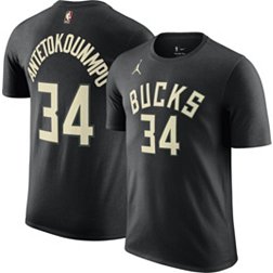Nike Men's Milwaukee Bucks Giannis Antetokounmpo #34 Black T-Shirt