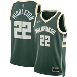 Nike Men's Milwaukee Bucks Khris Middleton #22 Green Dri-FIT Swingman Jersey