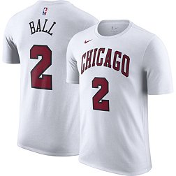 Nike Men's 2022-23 City Edition Chicago Bulls Lonzo Ball #2 White Cotton T-Shirt