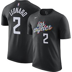 Nike Men's 2022-23 City Edition Los Angeles Clippers Kawhi Leonard #2 Black Cotton T-Shirt