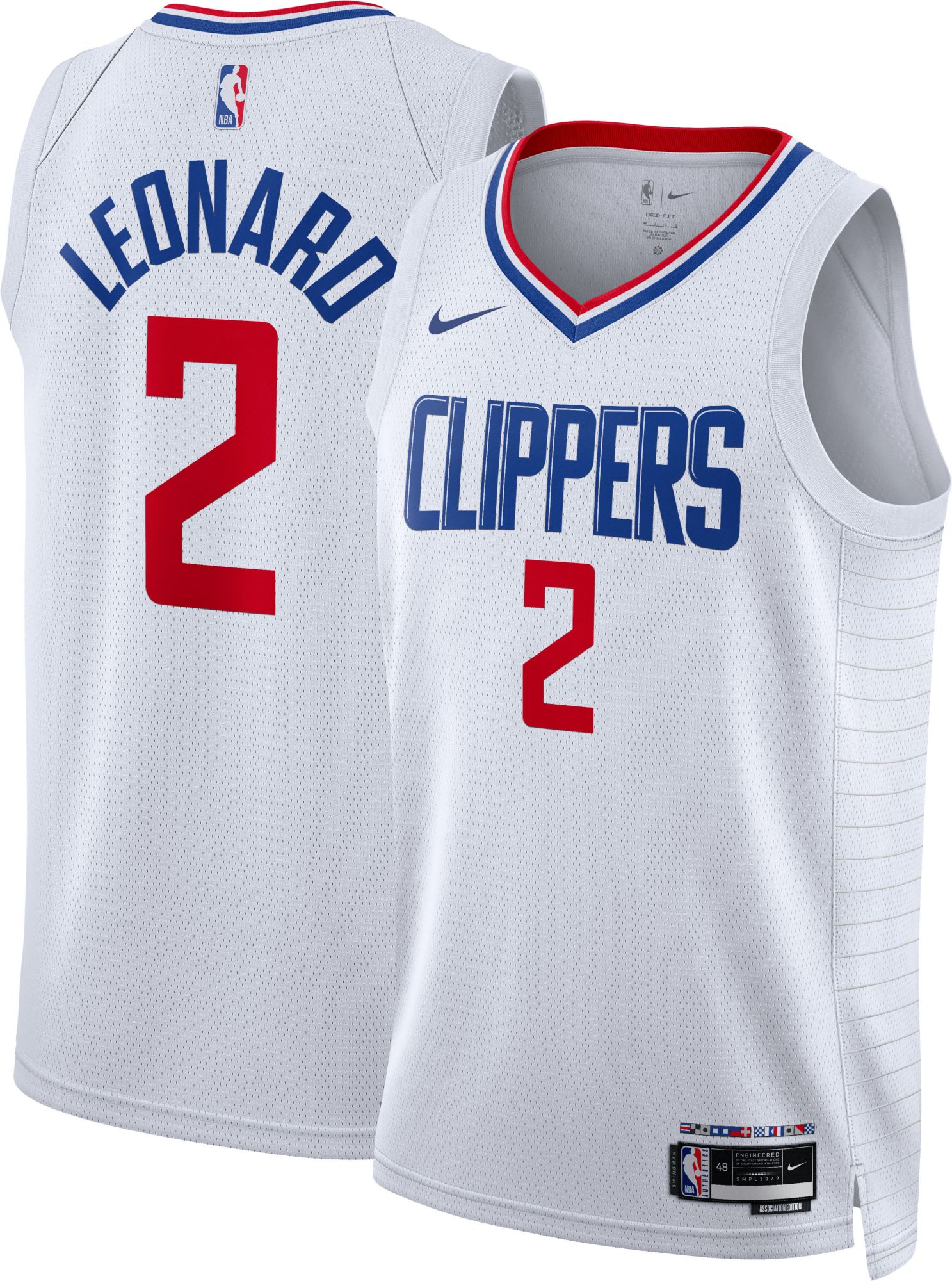 Nike Men's Los Angeles Clippers Kawhi Leonard #2 White Dri-FIT Swingman Jersey