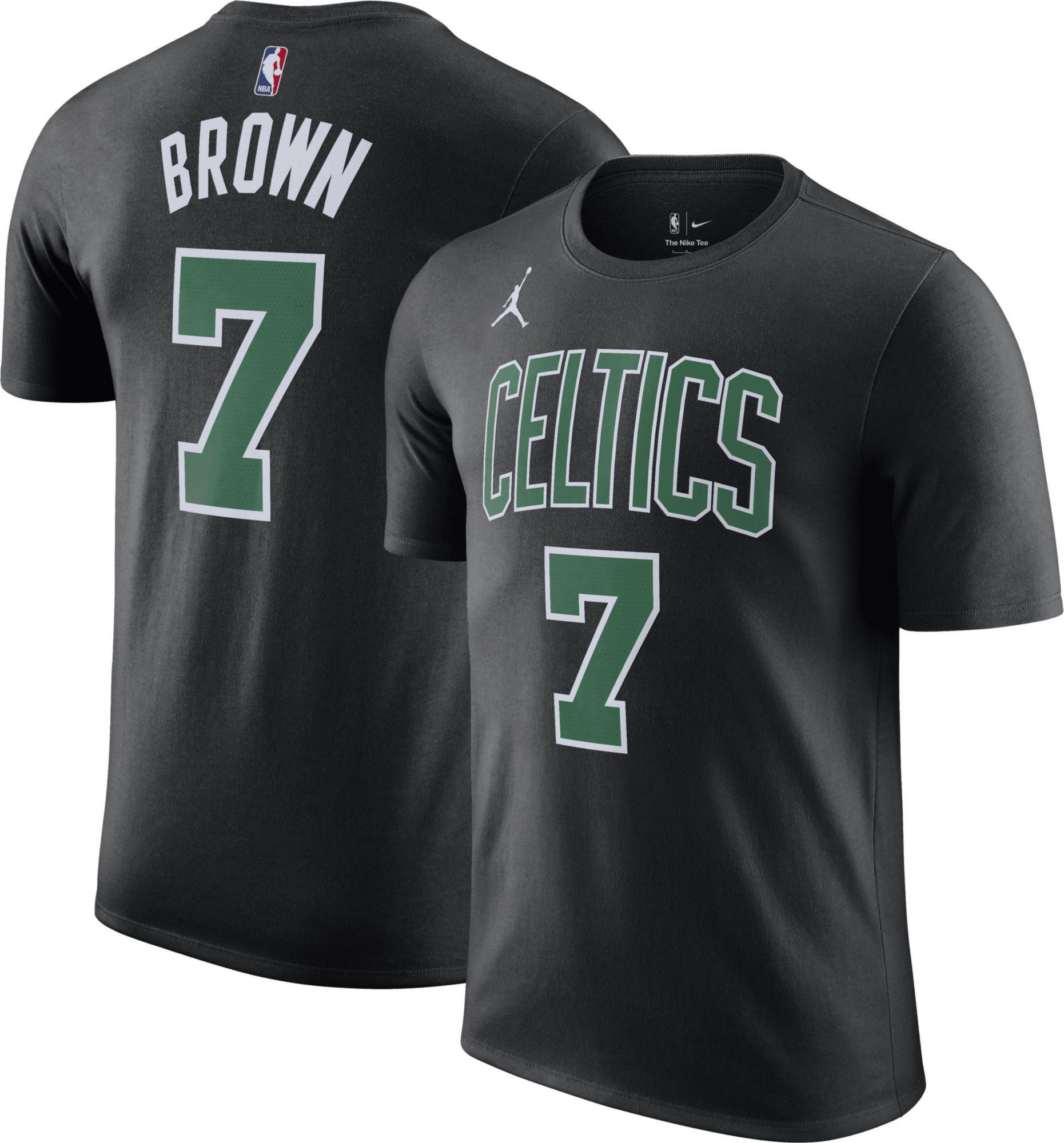 Nike Men's Boston Celtics Jaylen Brown #7 Black T-Shirt