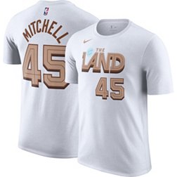 Nike Men's 2022-23 City Edition Cleveland Cavaliers Donovan Mitchell #45 White Cotton T-Shirt