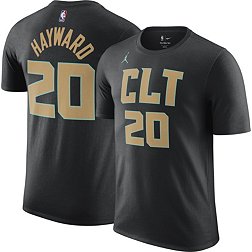 Jordan Men's 2022-23 City Edition Charlotte Hornets Gordon Hayward #20 Black Cotton T-Shirt