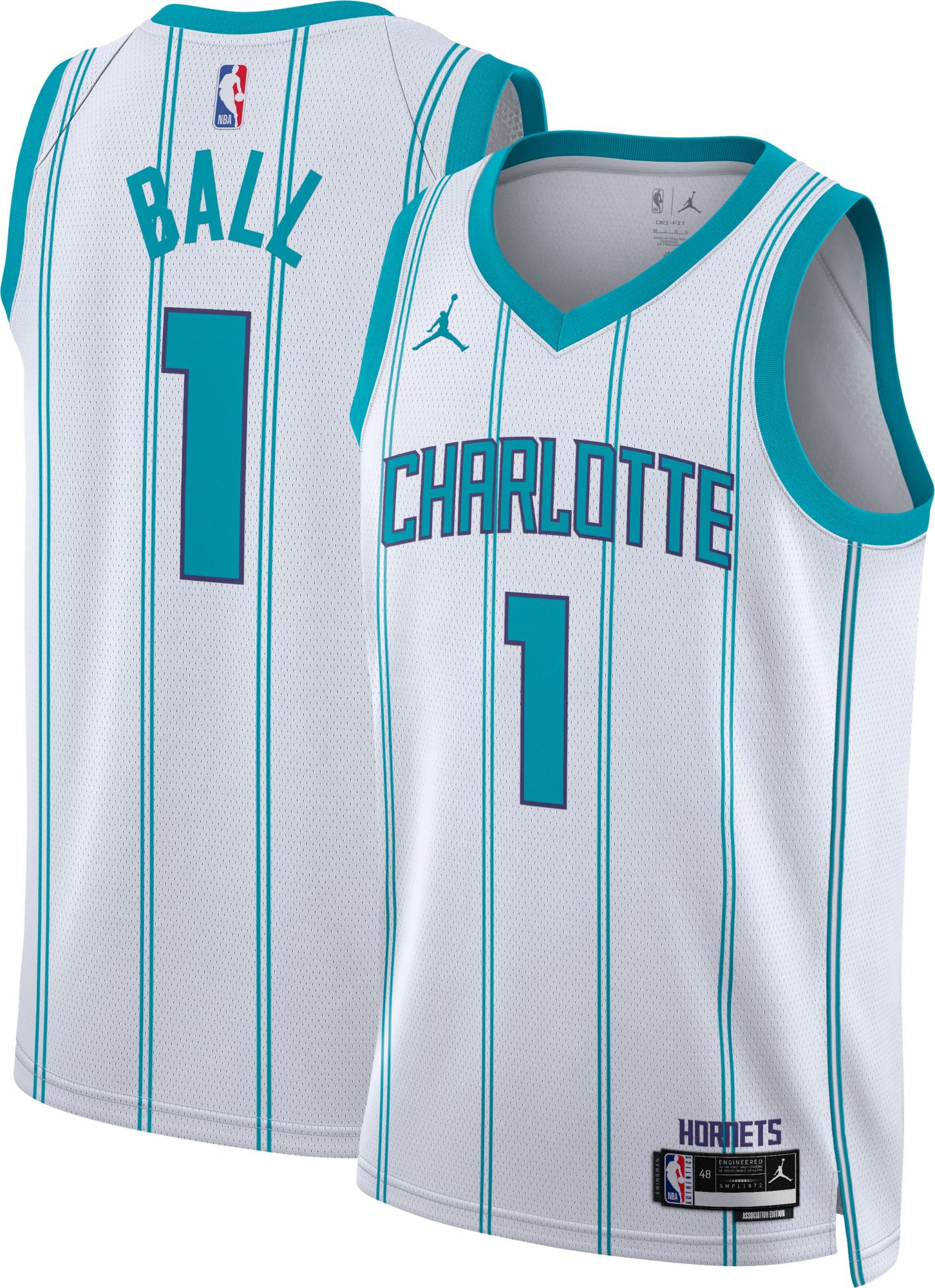 Jordan Adult Charlotte Hornets LaMelo Ball #1 Swingman Association Jersey