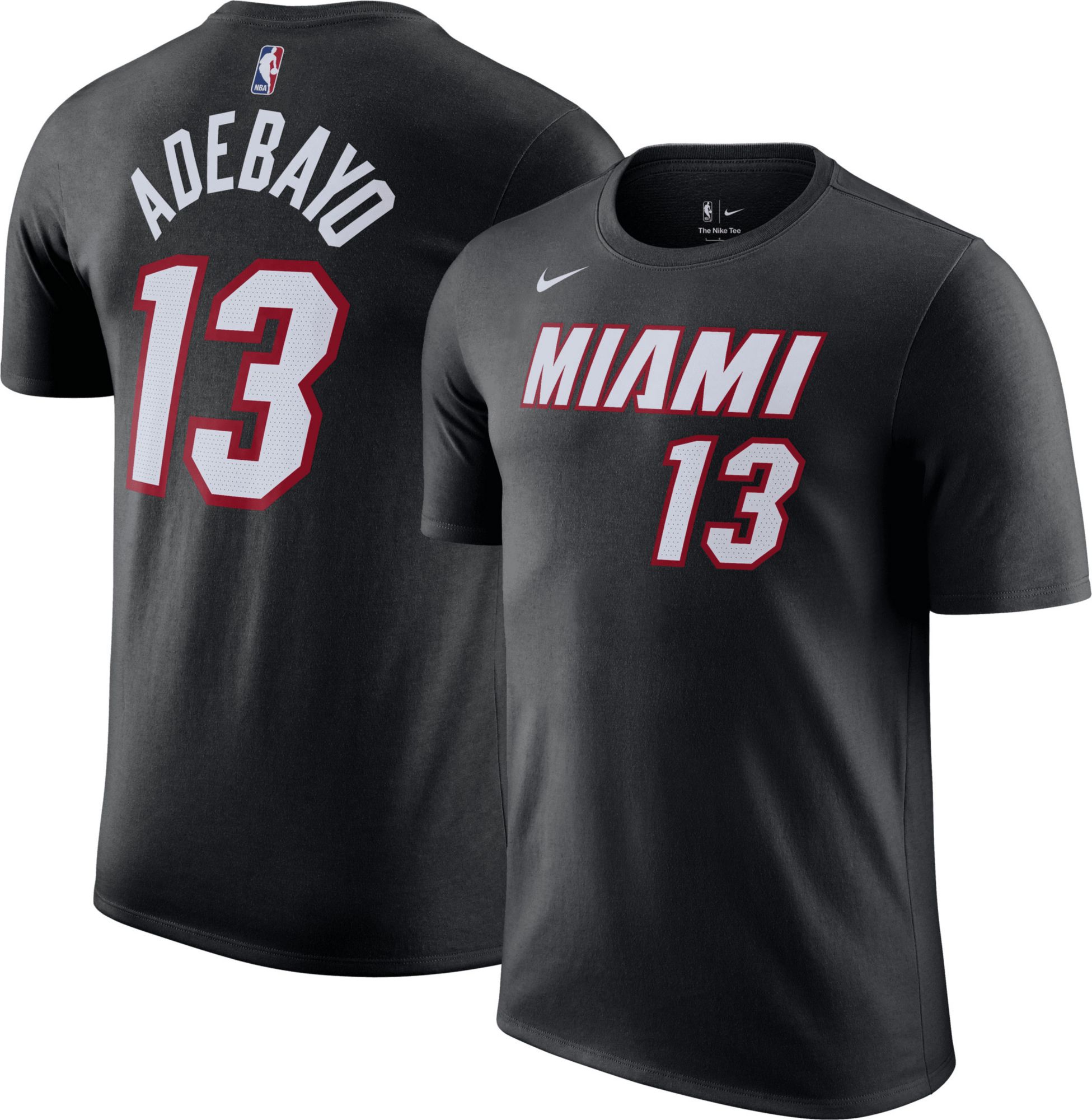Nike Men's Miami Heat Bam Adebayo #13 Black T-Shirt