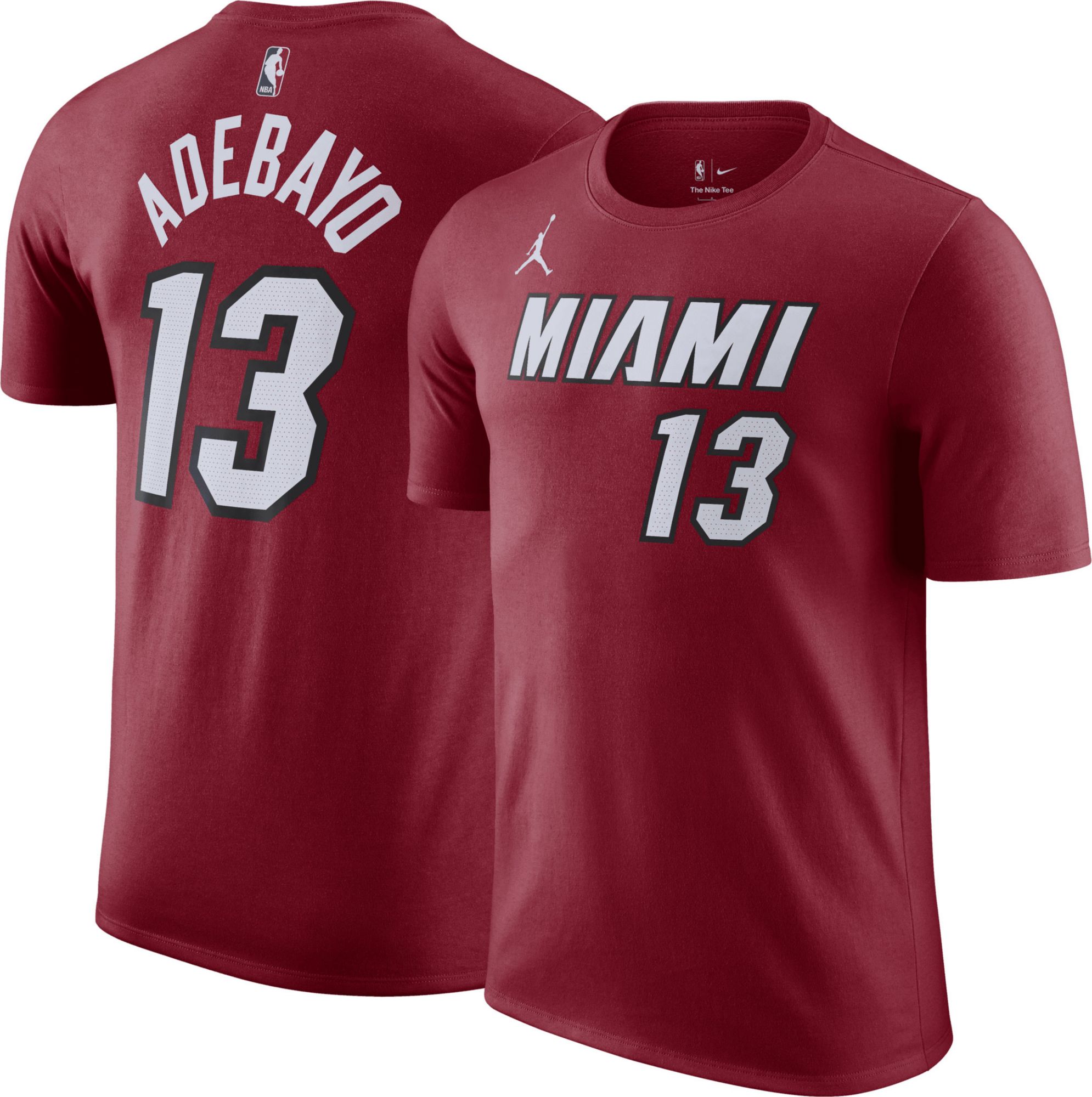 Nike Men's Miami Heat Bam Adebayo #13 Red T-Shirt