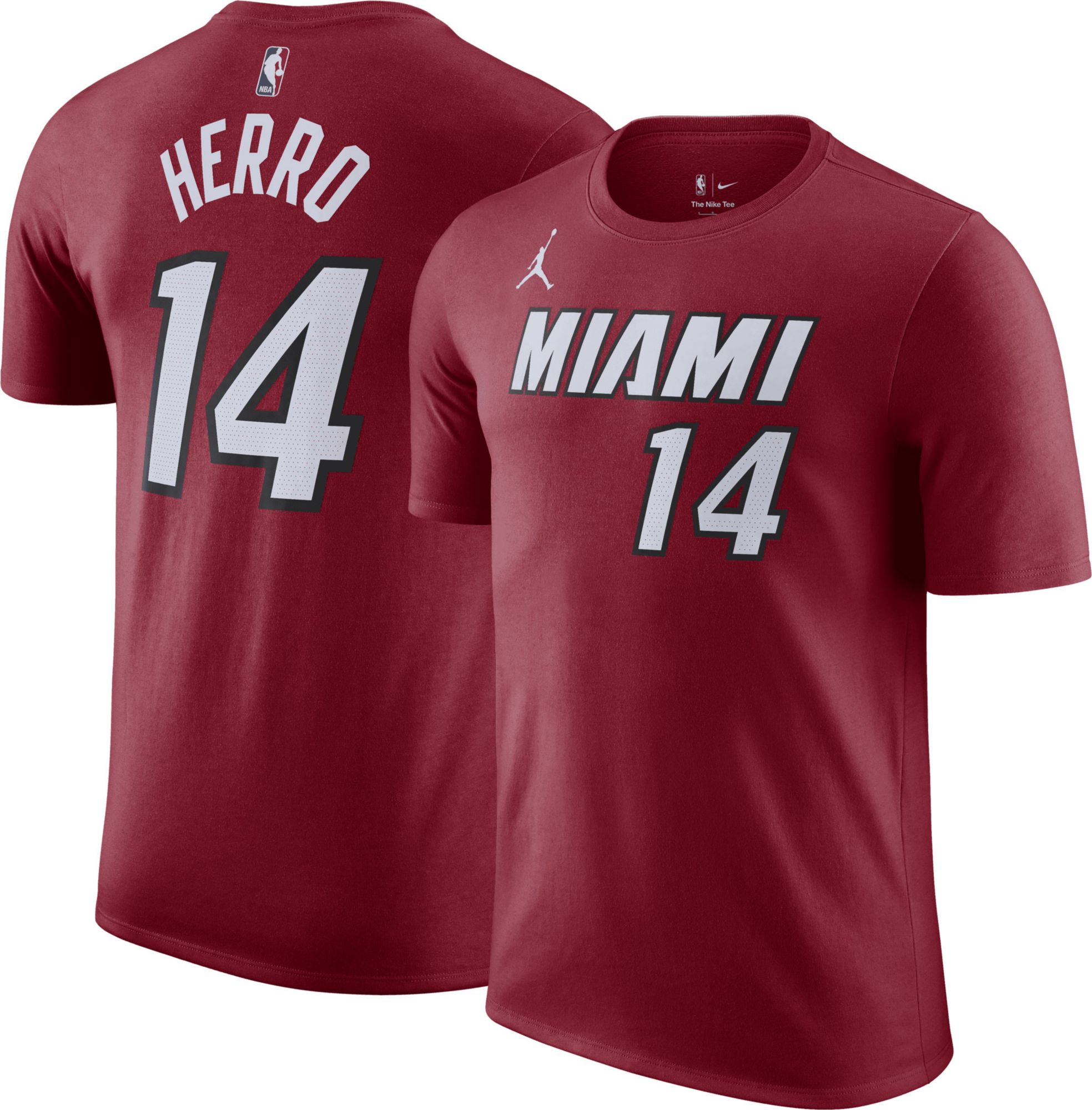 Nike Men's Miami Heat Tyler Herro #14 Red T-Shirt