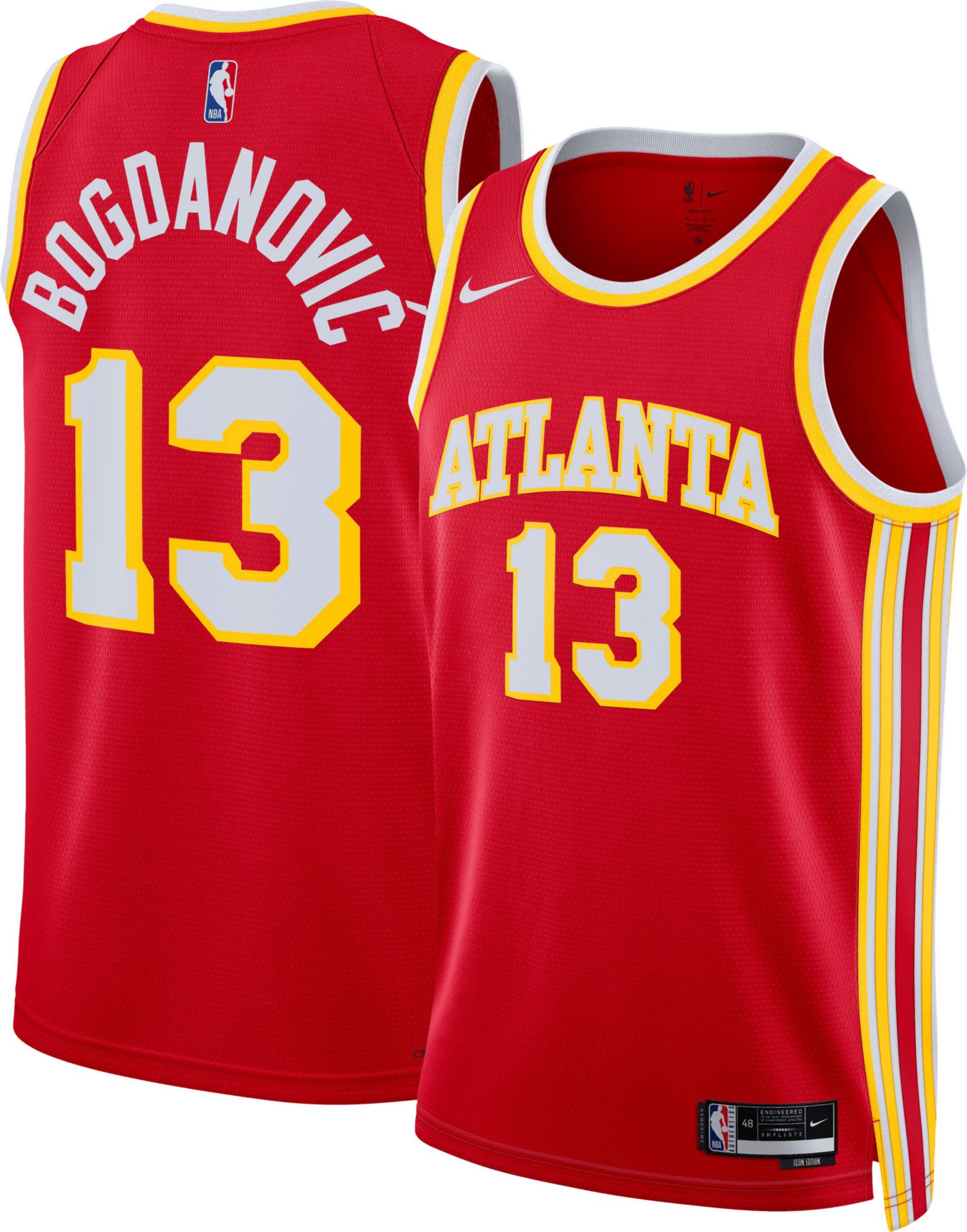 Nike Men's Atlanta Hawks Bogdan Bogdanovic #13 Red Dri-FIT Swingman Jersey