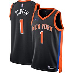Nike Men's 2022-23 City Edition New York Knicks Obi Toppin #1 Black Dri-FIT Swingman Jersey