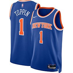 Nike Men's New York Knicks Obi Toppin #1 Blue Dri-FIT Swingman Jersey