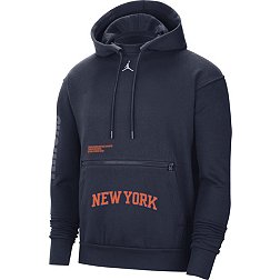 Nike Men's New York Knicks Navy Fleece Courtside Statement Hoodie