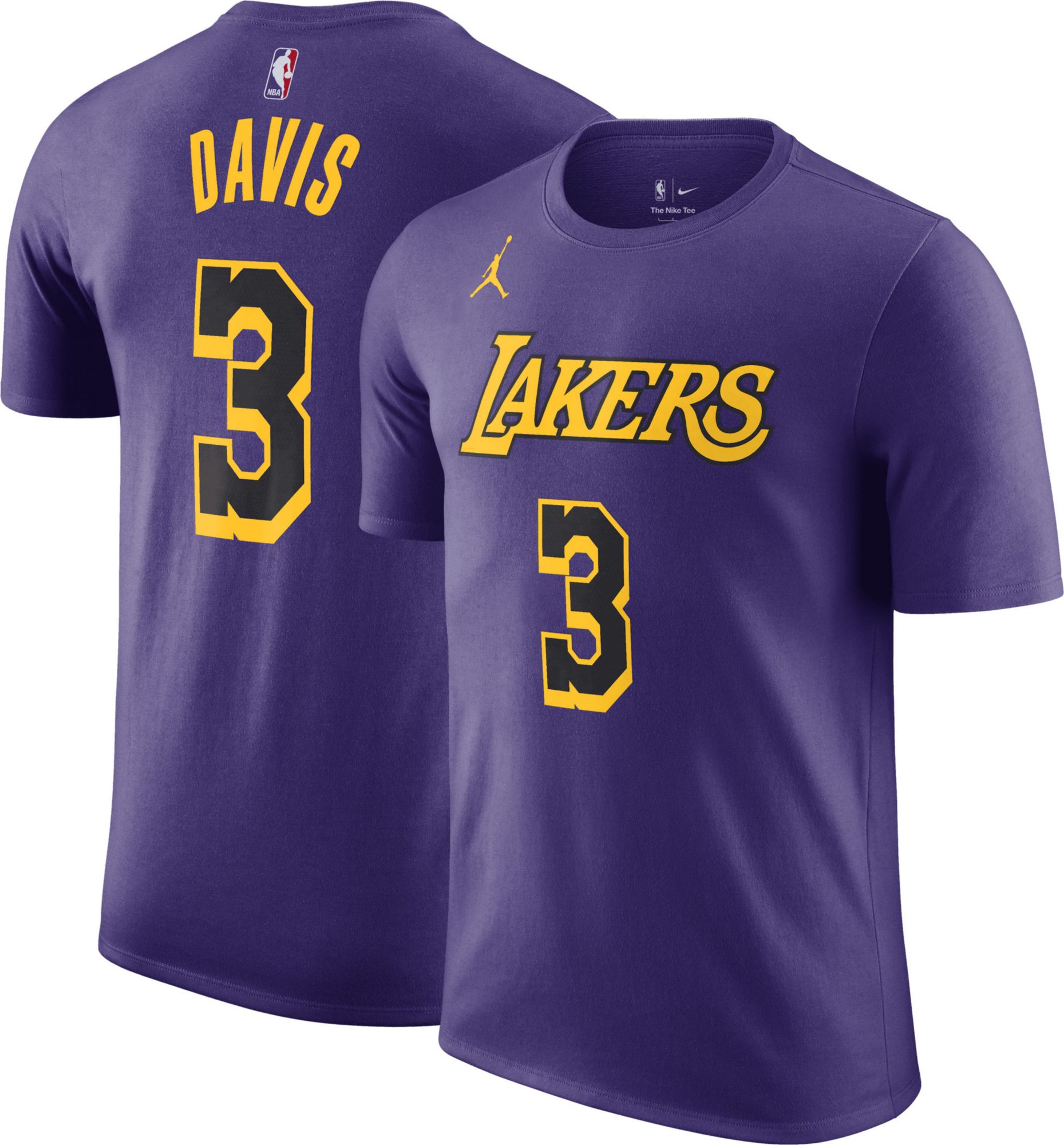 Nike Men's Los Angeles Lakers Anthony Davis #3 Purple T-Shirt