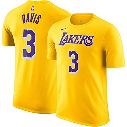 Nike Men's Los Angeles Lakers Anthony Davis #3 Yellow T-Shirt