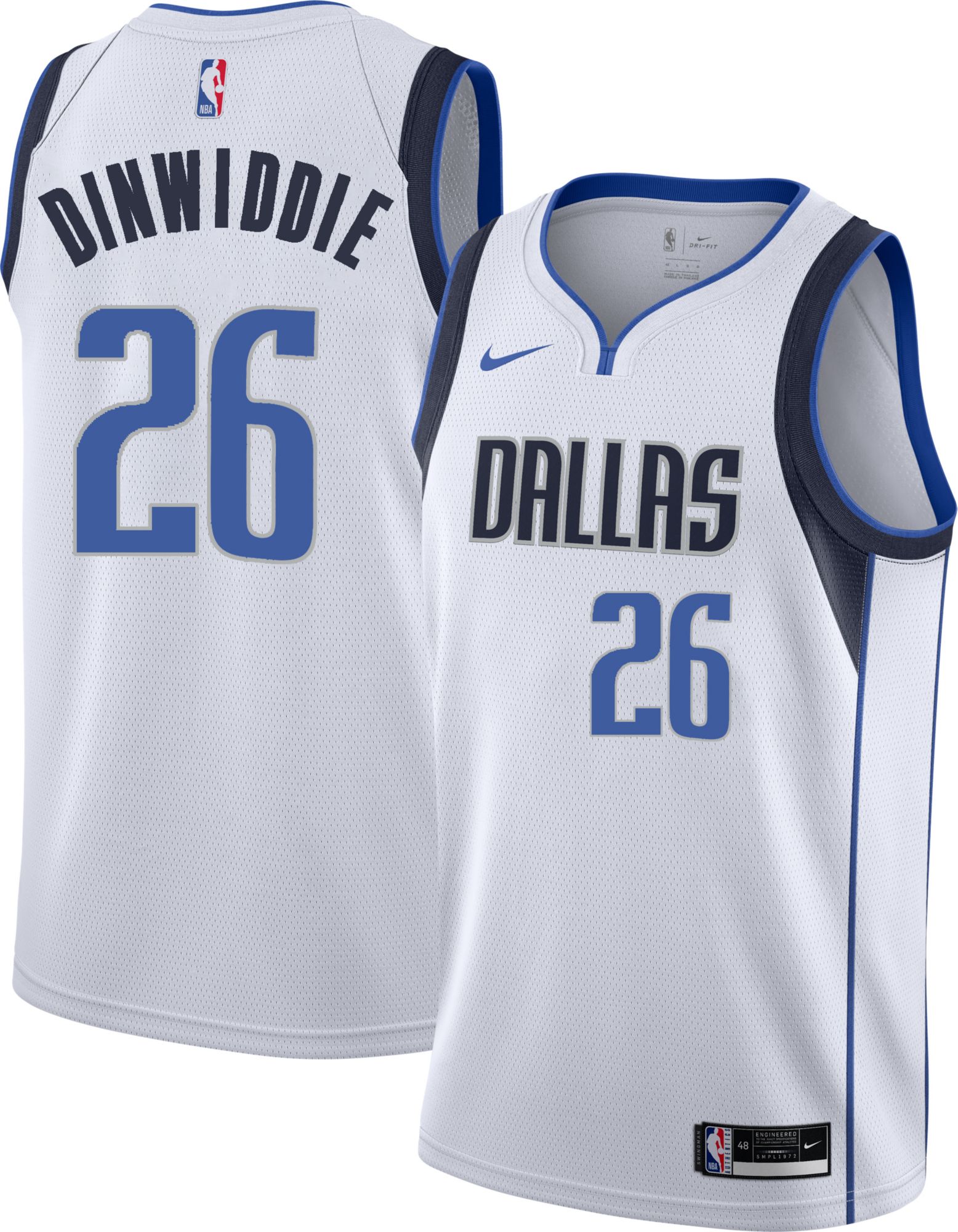 Nike / Youth Dallas Mavericks Spencer Dinwiddie #26 Blue Dri-FIT Swingman  Jersey