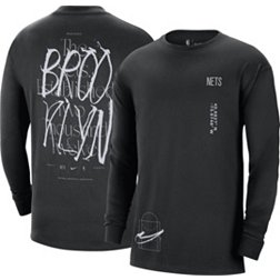 Nike Men's Brooklyn Nets Black Courtside Max 90 Long Sleeve T-Shirt