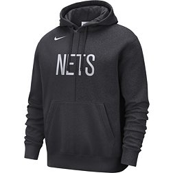 Nike Men's Brooklyn Nets Grey Courtside Fleece Pullover Hoodie