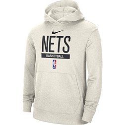 Nike Men's Brooklyn Nets Grey Dri-Fit Spotlight Pullover Hoodie