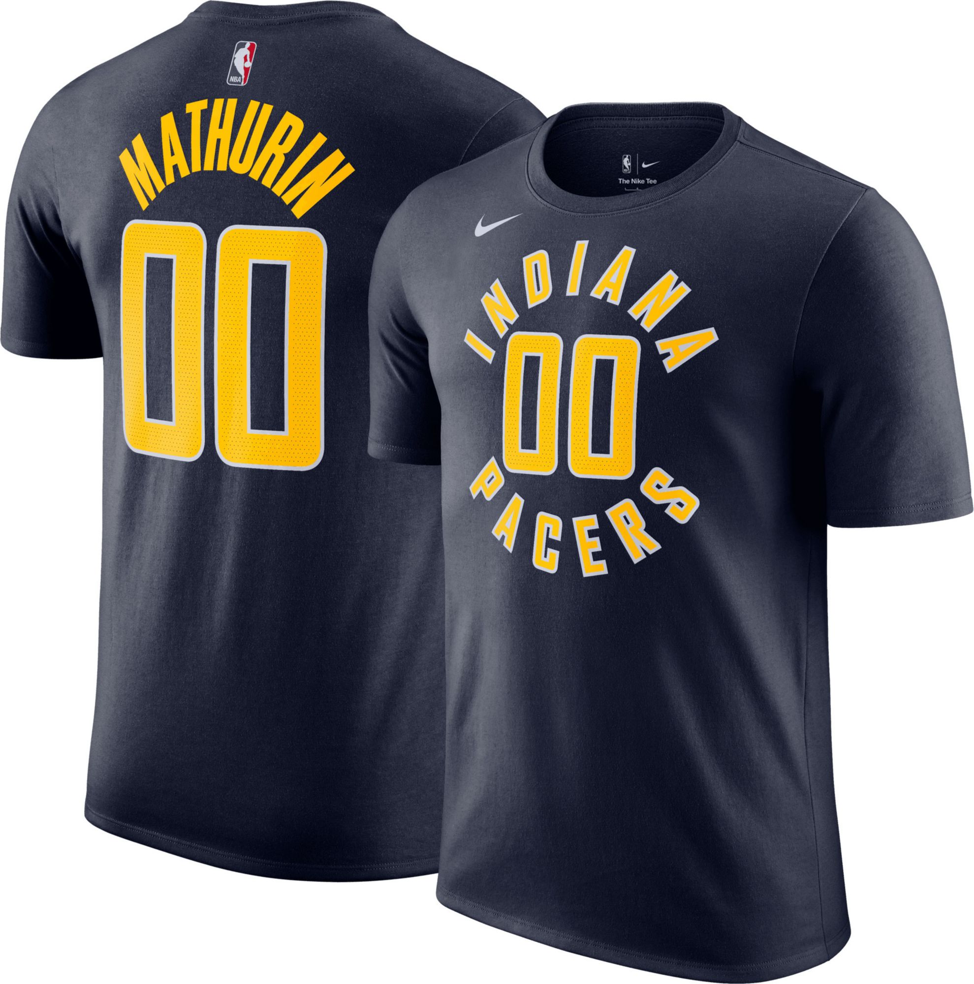 Nike Men's Indiana Pacers Bennedict Mathurin #0 Navy T-Shirt