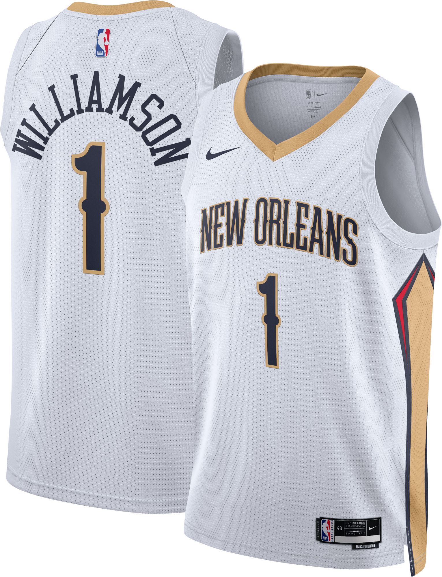 Nike Adult New Orleans Pelicans Zion Williamson #1 Swingman Association Jersey