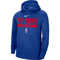 Nike Men's Detroit Pistons Blue Dri-Fit Spotlight Pullover Hoodie