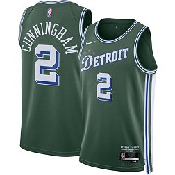 Nike Men's 2022-23 City Edition Detroit Pistons Cade Cunningham #2 Green Dri-FIT Swingman Jersey