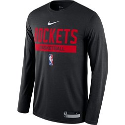 Nike Men's Houston Rockets Black Dri-Fit Practice Long Sleeve T-Shirt