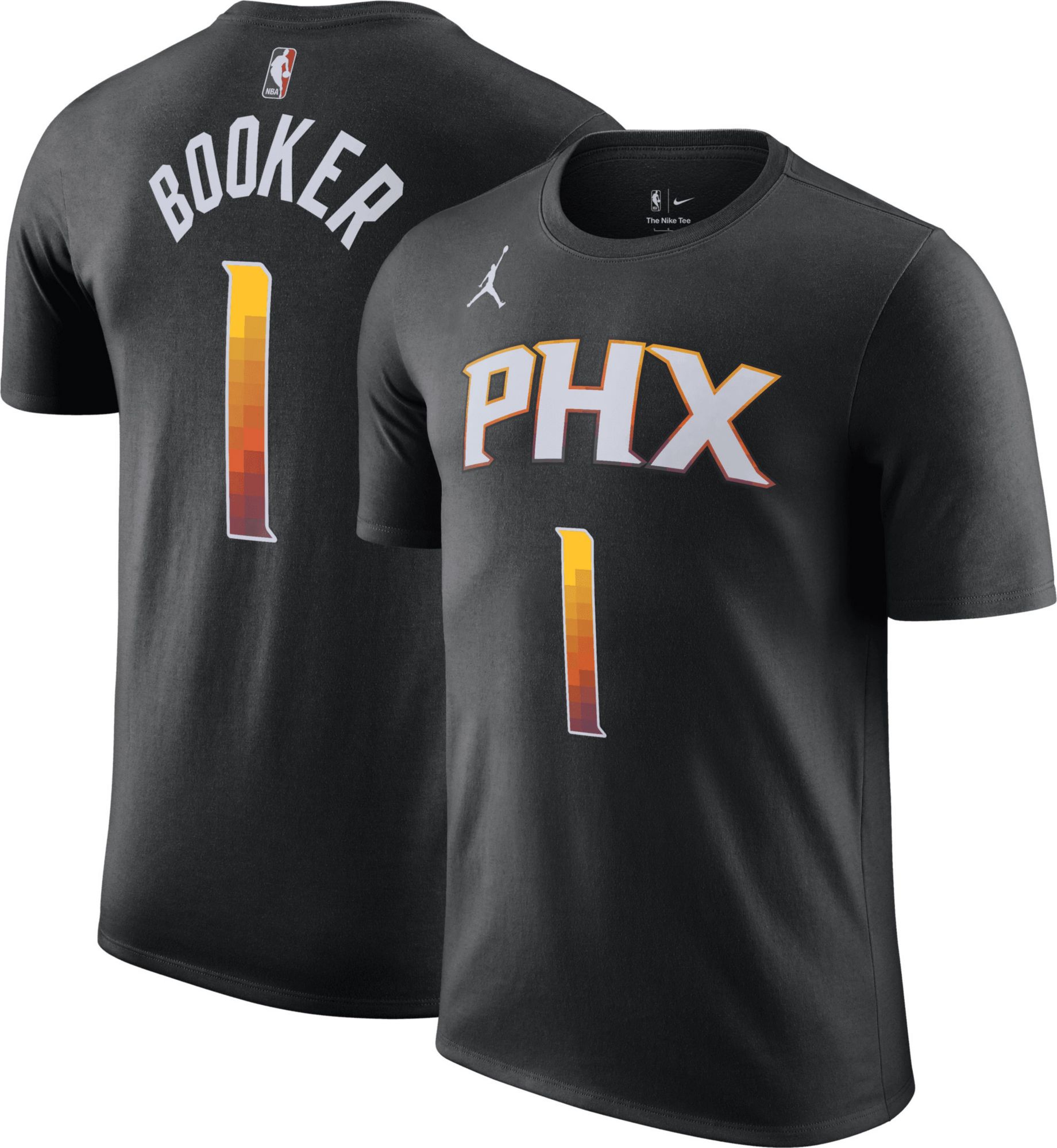 Nike Men's Phoenix Suns Devin Booker #1 Black T-Shirt