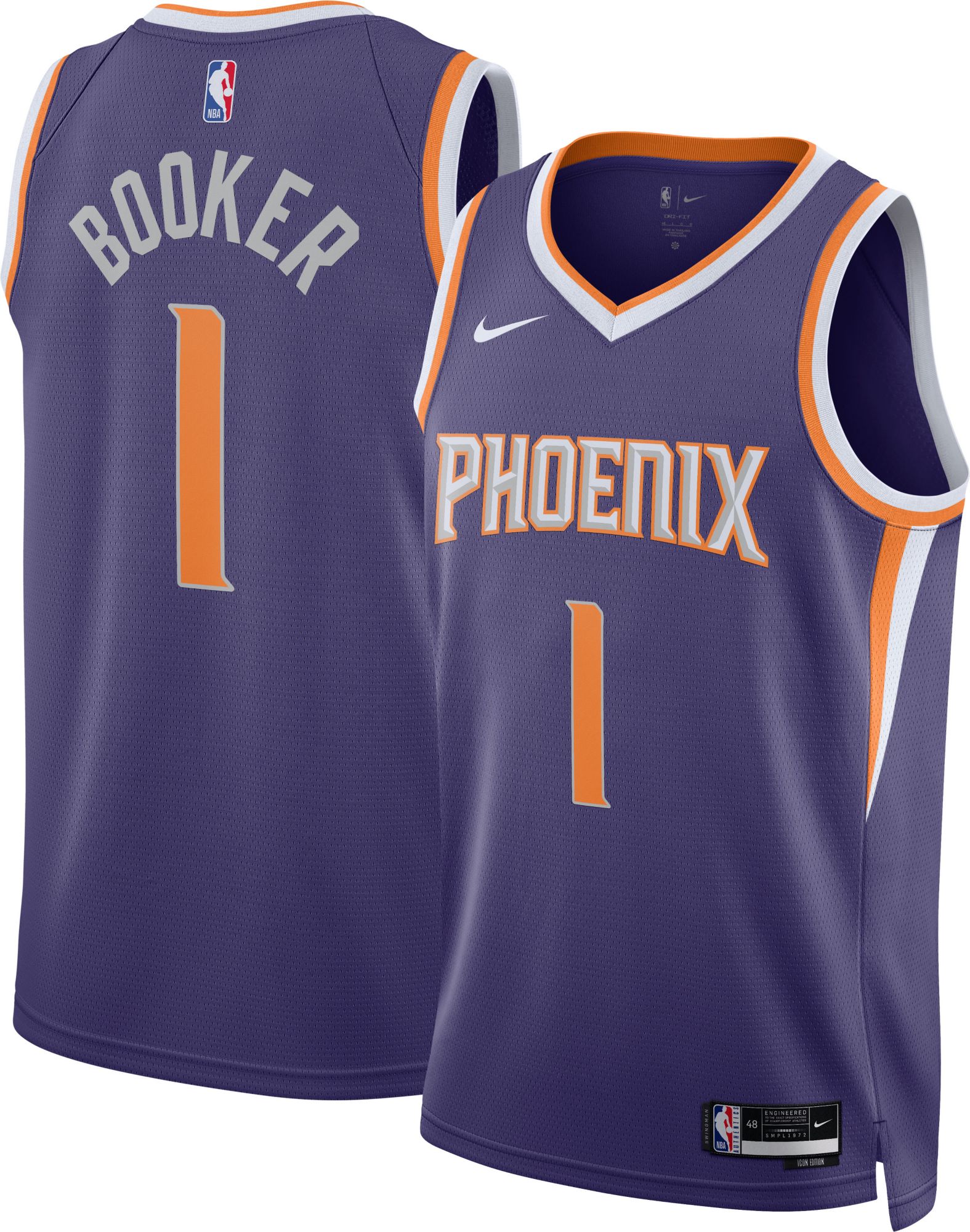 Regata NBA Phoenix Suns - Devin Booker nº 1 - Swingman Edition - Roxa