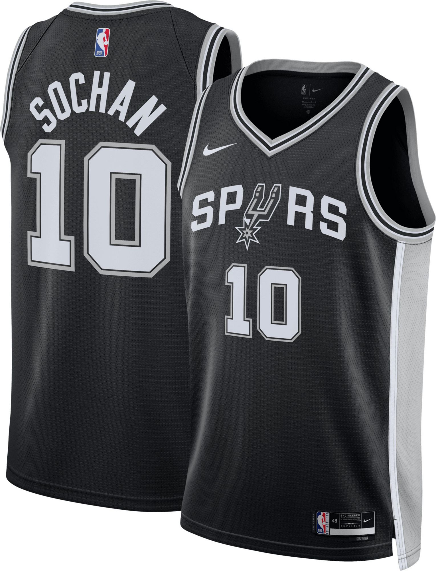 Nike Adult San Antonio Spurs Jeremy Sochan #10 Swingman Icon Jersey