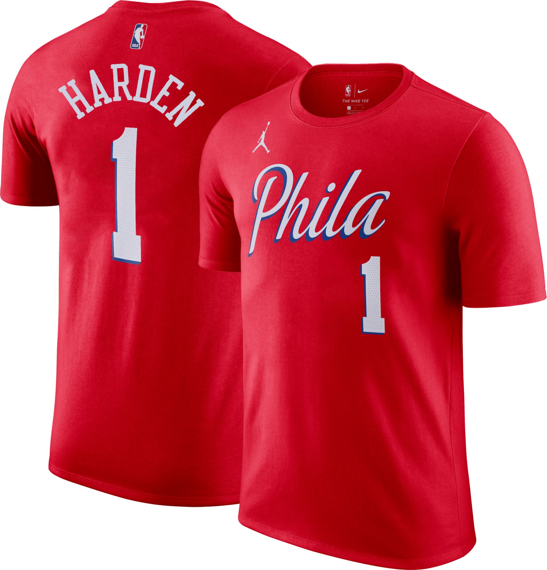 Nike Men's Philadelphia 76ers James Harden #1 Red Dri-FIT Swingman Jersey