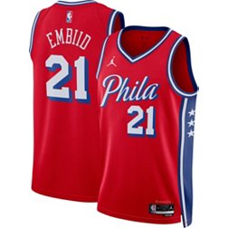 Nike Big Boys and Girls Joel Embiid Royal Philadelphia 76ers Logo Name and  Number Performance T-shirt - Macy's