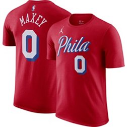 Nike Men's Philadelphia 76ers Tyrese Maxey #0 Red T-Shirt