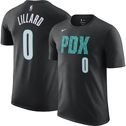 Nike Men's 2022-23 City Edition Portland Trail Blazers Damian Lillard #0 Black Cotton T-Shirt